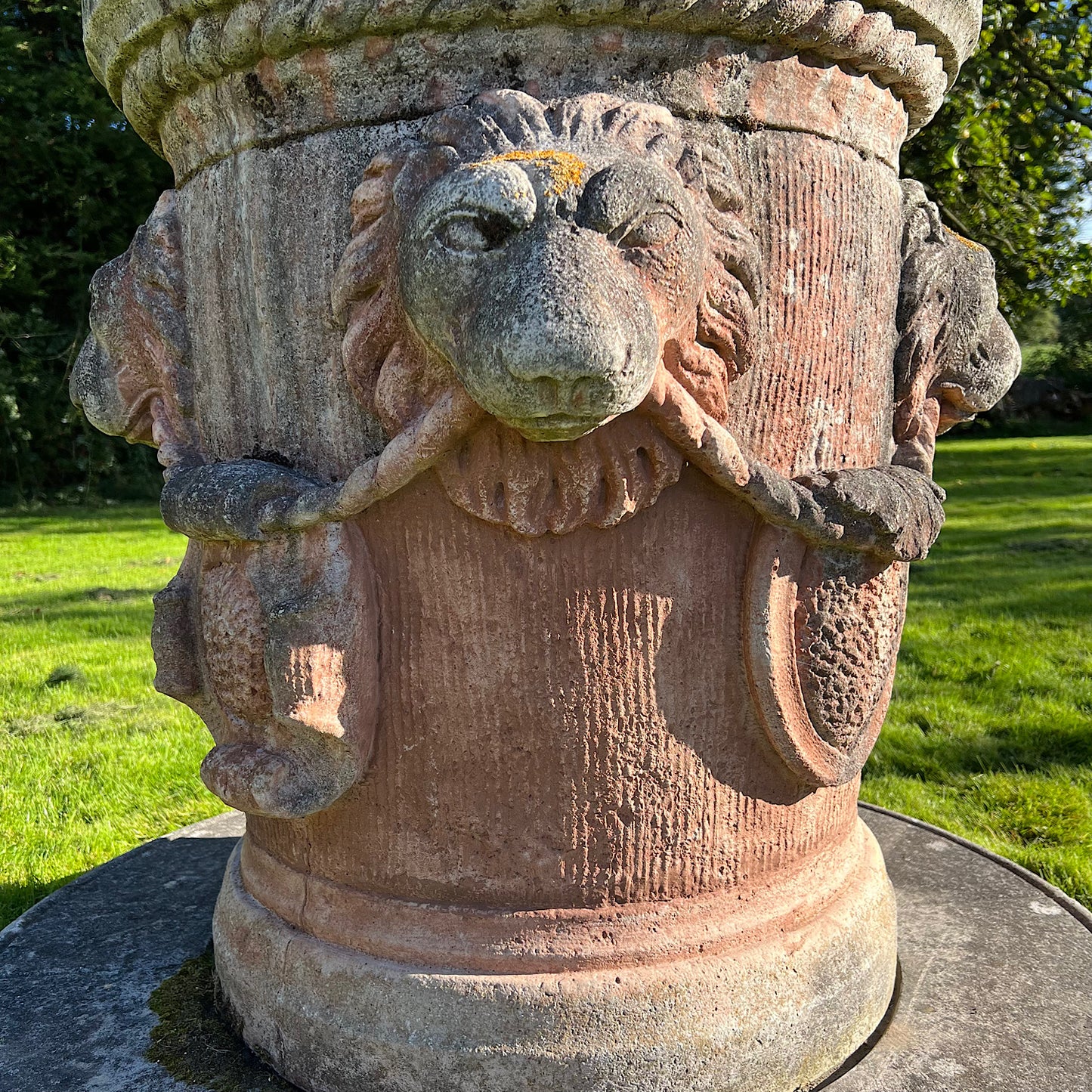 Renaissance Style Terracotta Lion Well Head