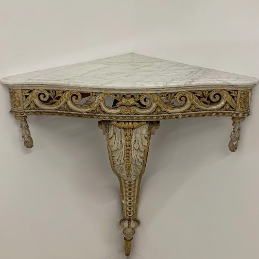 19th Century French Carved Corner Console