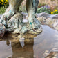 French Bronze Boy Holding Carp Fountain