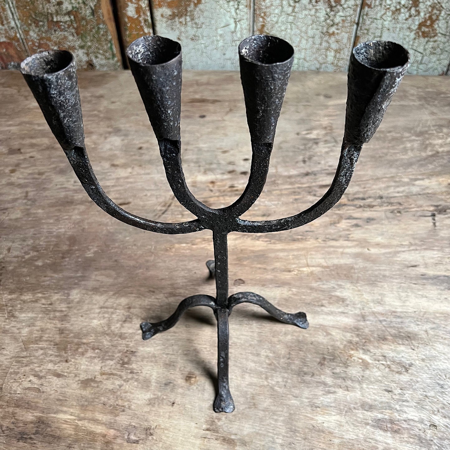 Scandinavian Wrought Iron Candle Holder c.1800