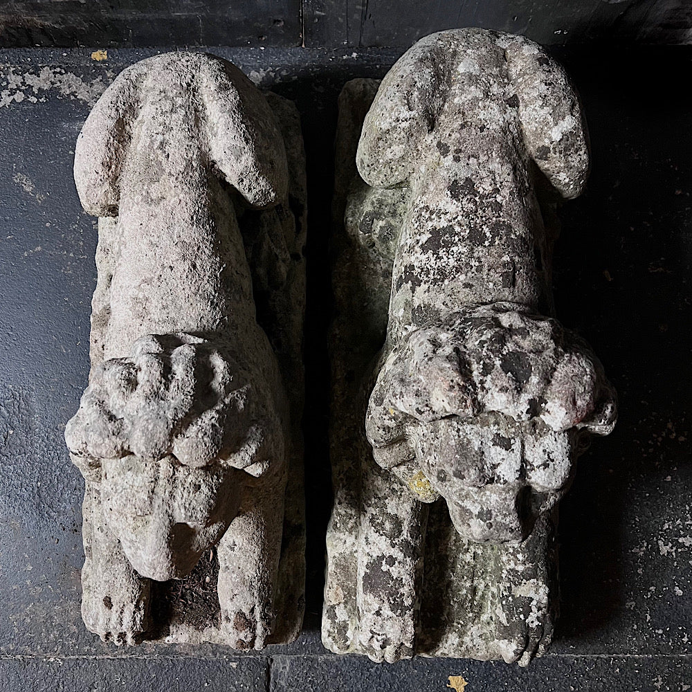 Pair of Medieval Recumbent Lions