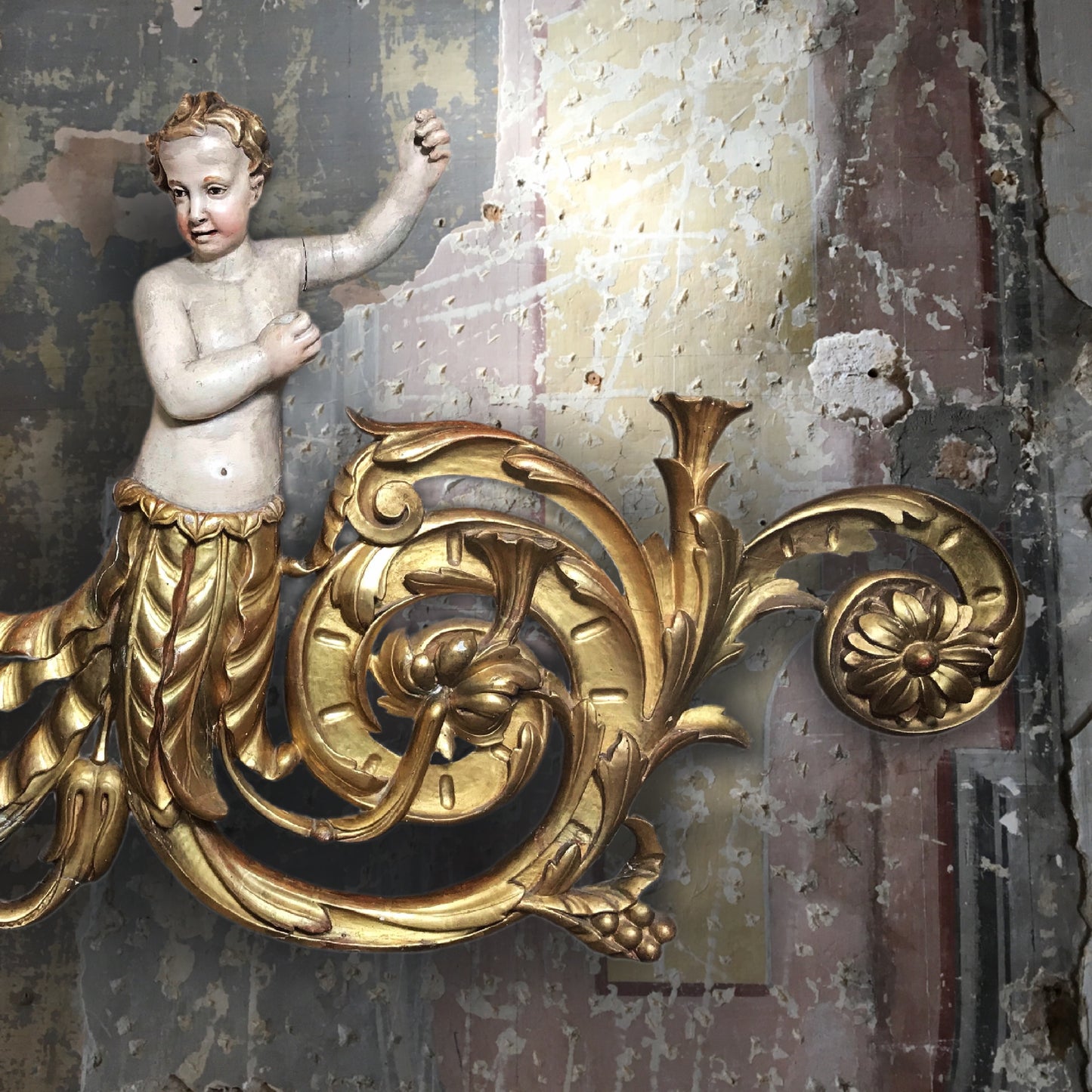 Large Italian Merman Putti Frieze c.1740