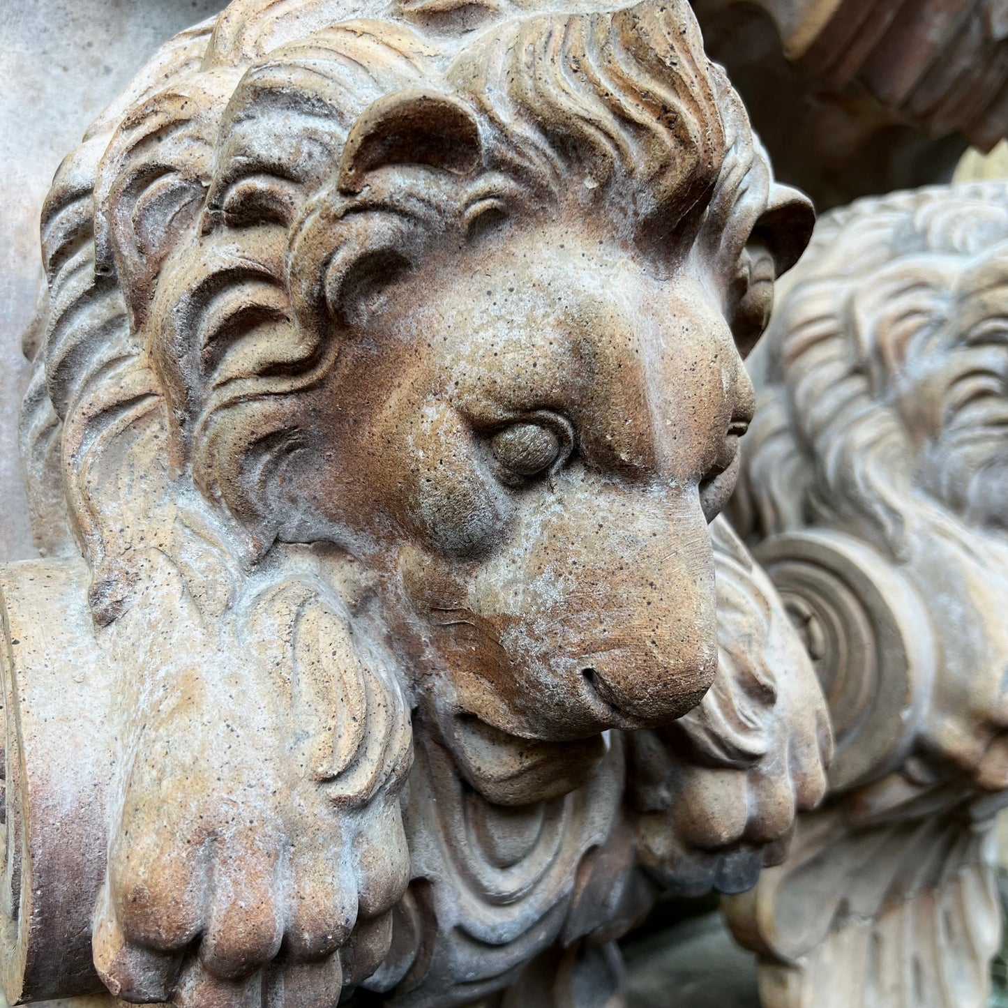 A Pair of ‘Doulton’ Terracotta Lion Corbels c.1890