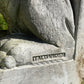 Italian Marble Di Latte Garden Lion Bench