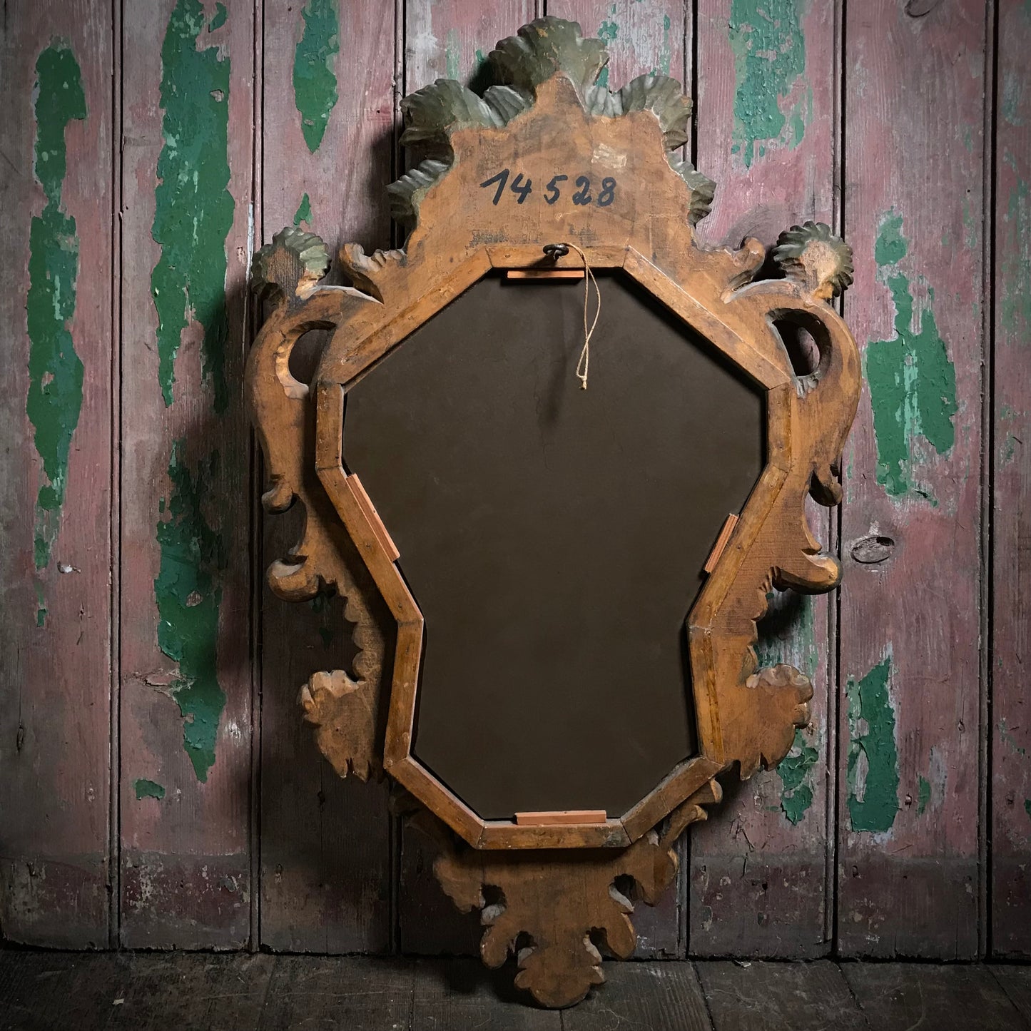 Gilded Cartouche-Form Mirror Late 19th Century.