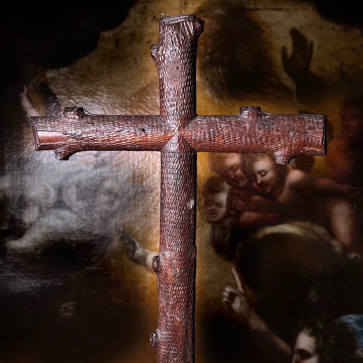 Northern Italian Altar Crucifix with Serpent Vanitas c.1750