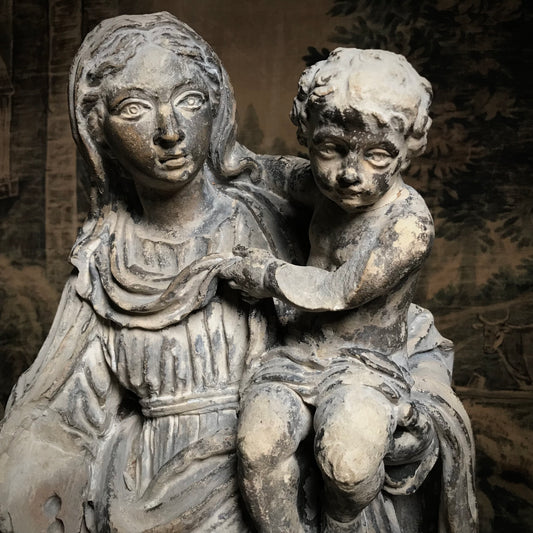 Limestone Virgin & Child Carving c.1640-1660