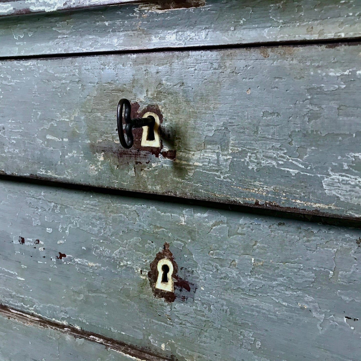 Gustavian Light Powder Blue-Painted Commode c.1780