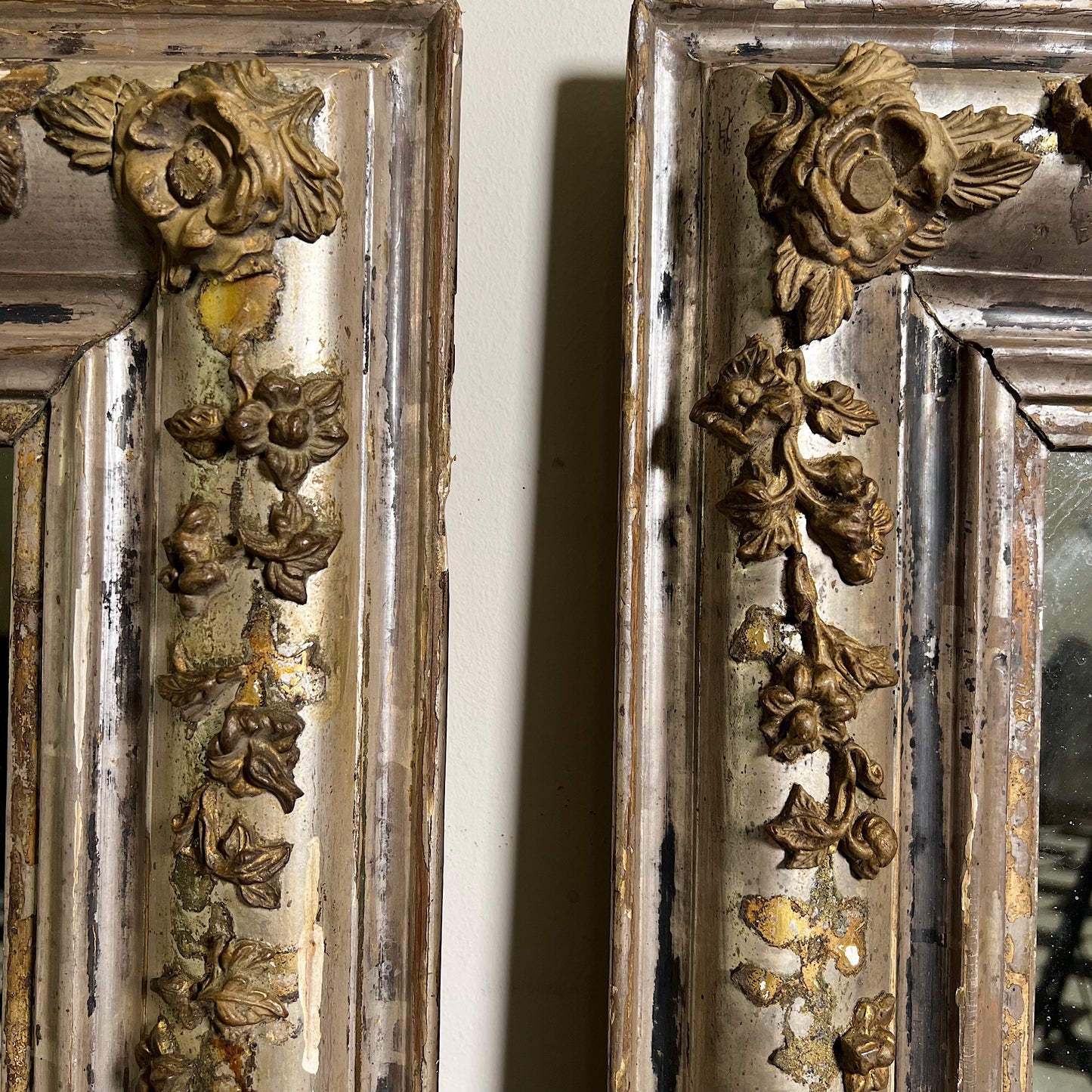 A Pair of Silver Gilt Floral Venetian Mirrors c.1750