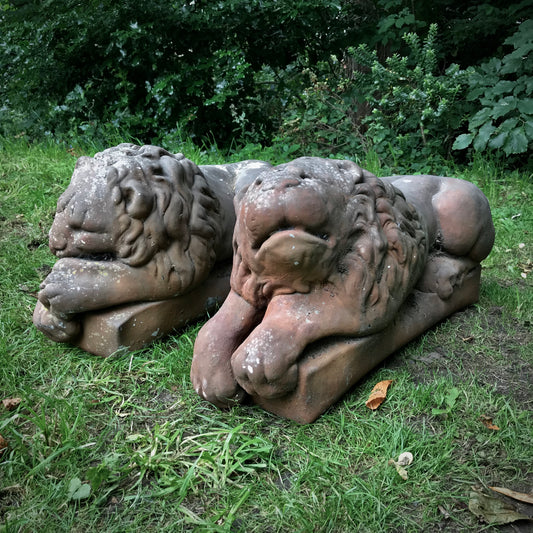 Pair of French Lions Late 20th Century