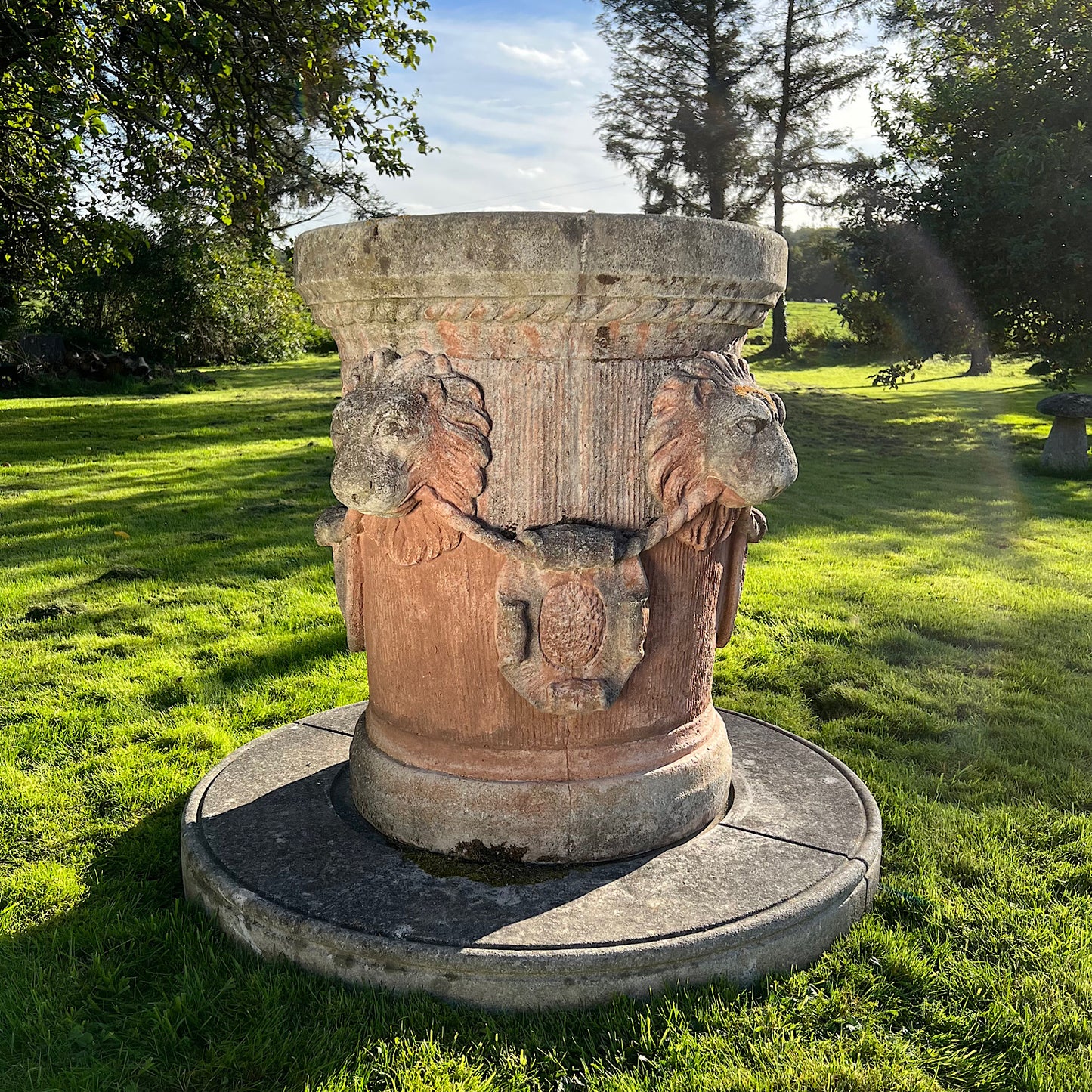 Renaissance Style Terracotta Lion Well Head