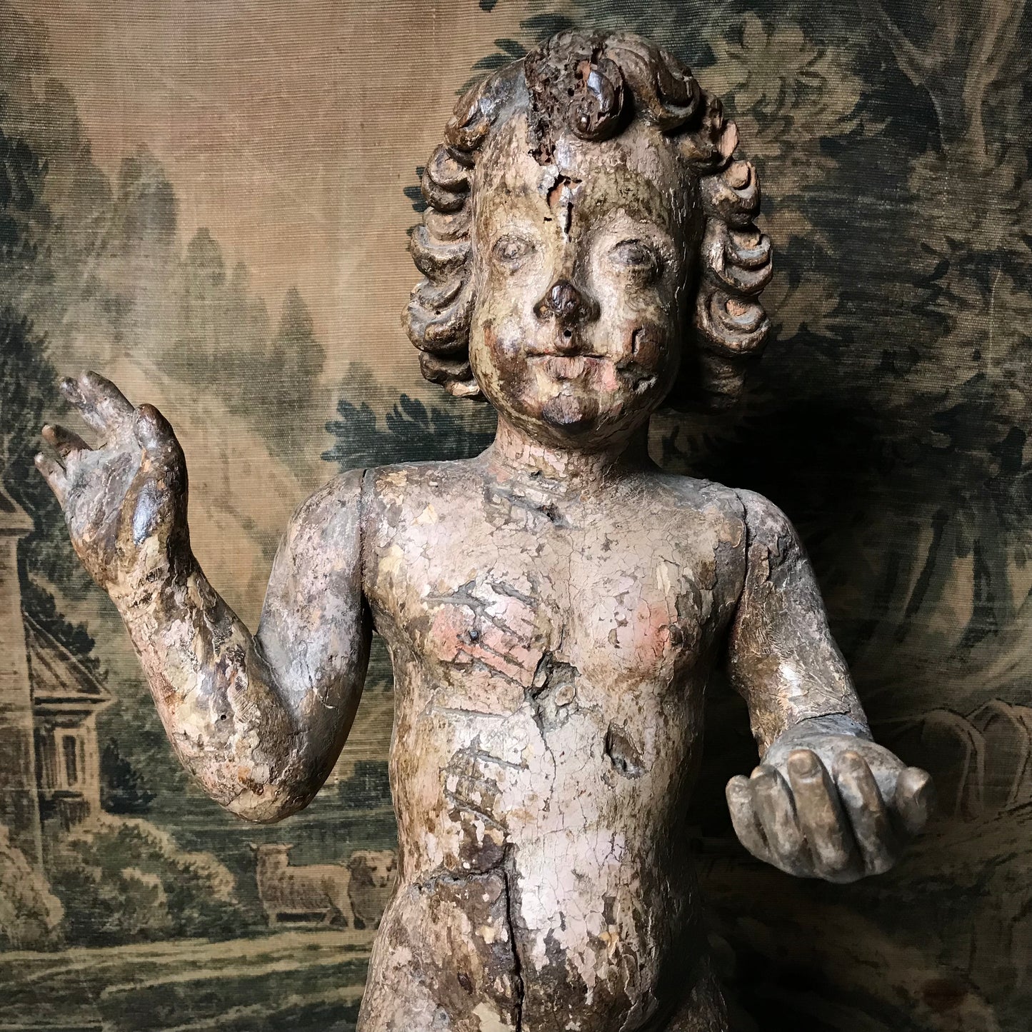 Polychromed Dancing Putto c.1680