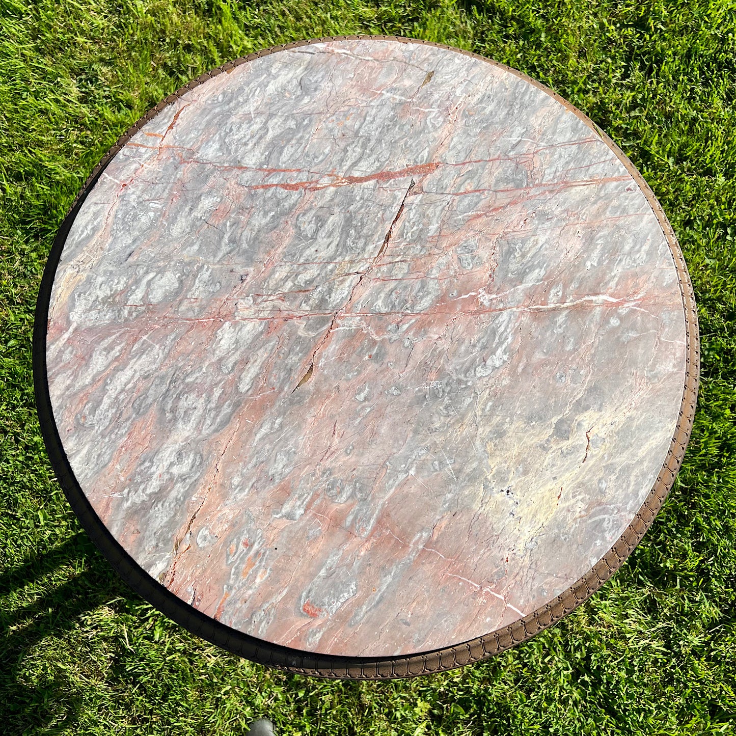 French Cafe/Occasional Table with Portasanta Breccia Marble Top c.1870