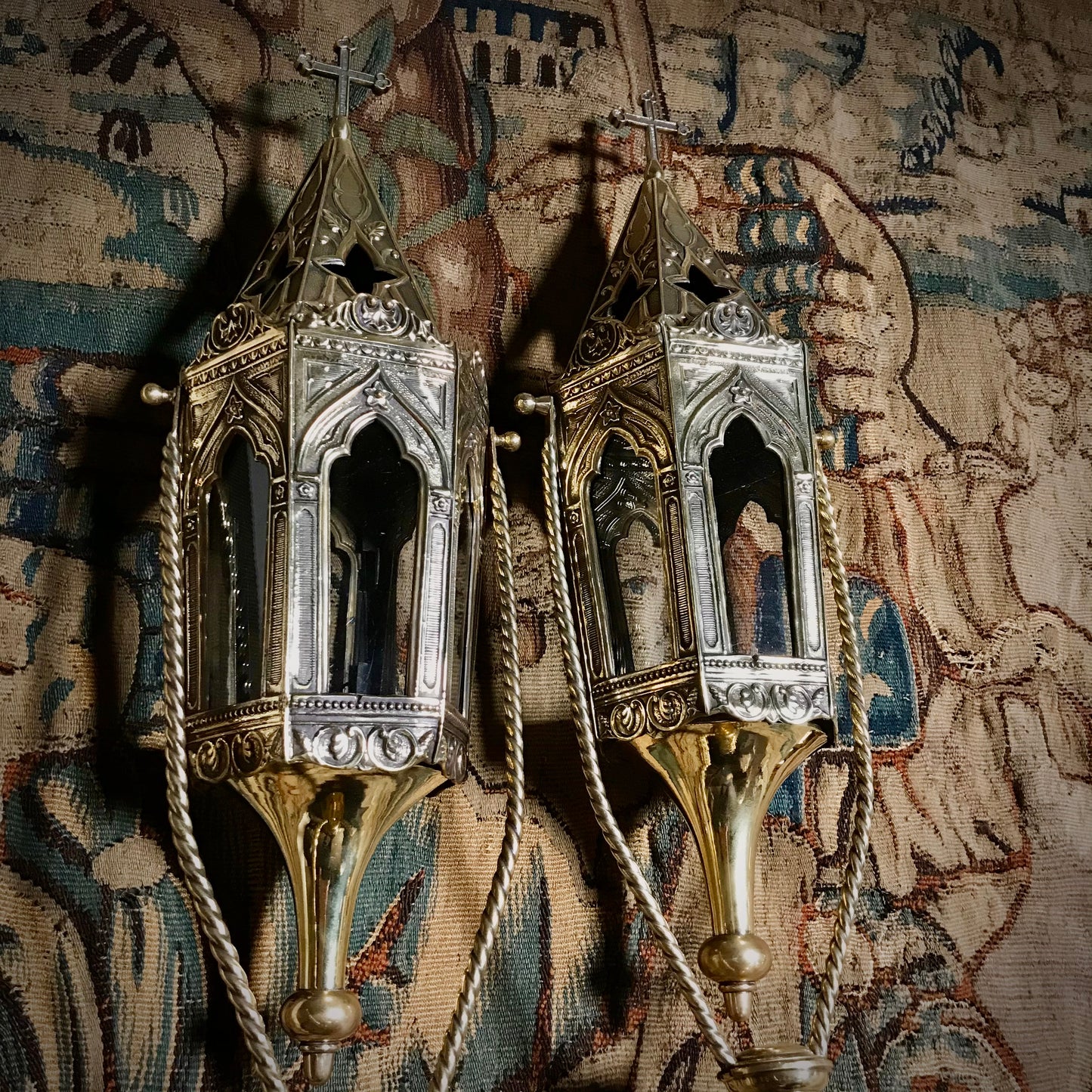 Neo-Gothic Processional Candle Lanterns c.1840-1860