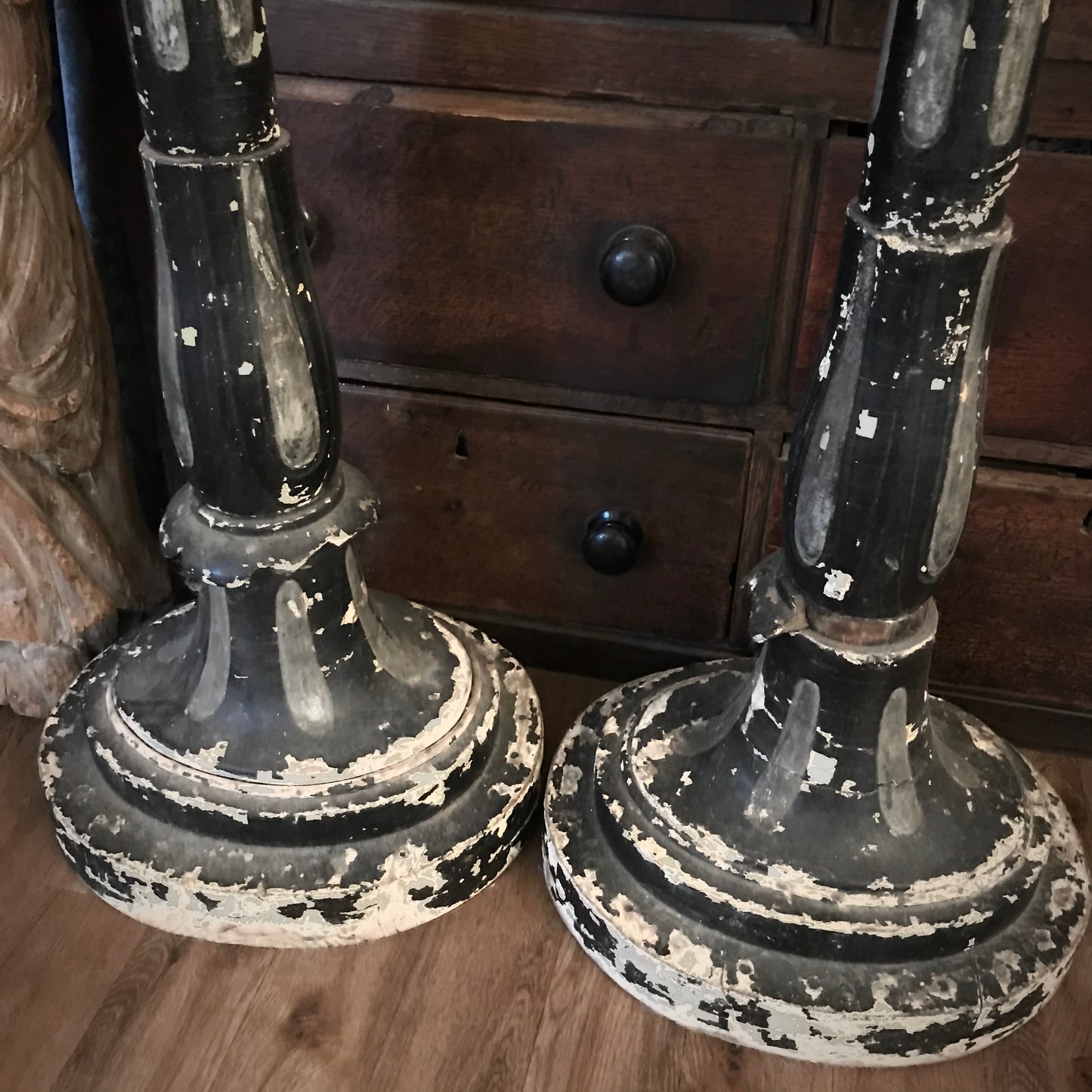 Pair of Tall Floor-standing Italian Candle-stands c.1700