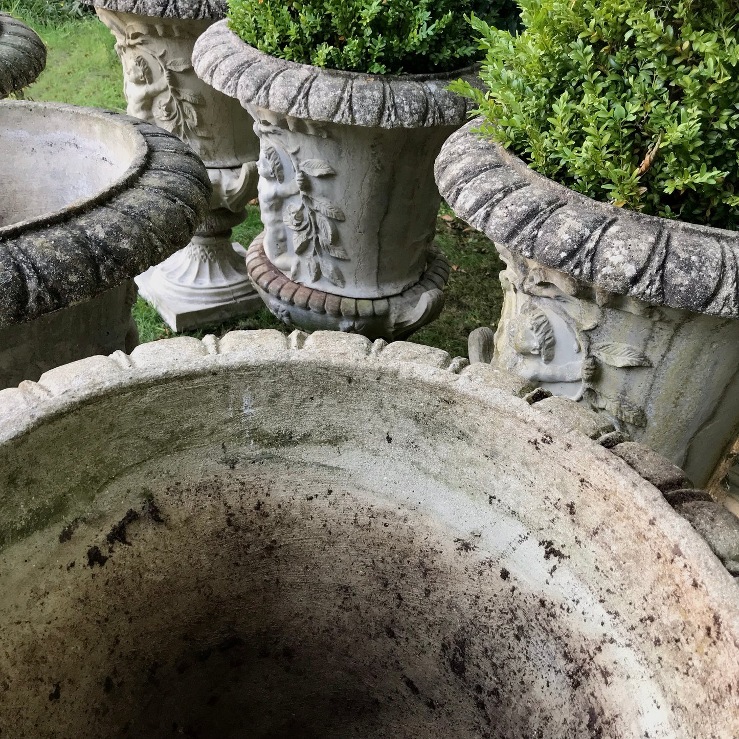 Set of 8 Dancing Putti Campana Urns