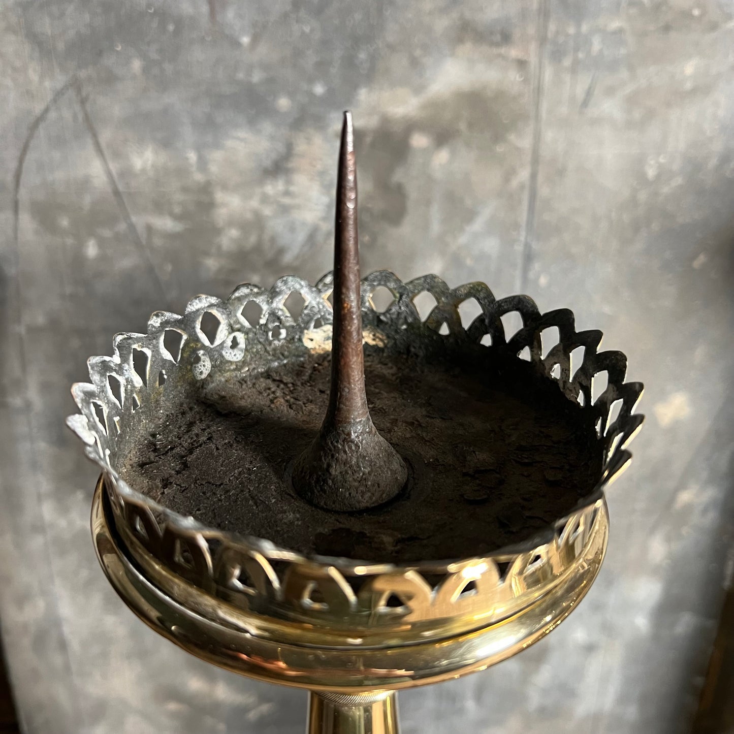 Set of Four Large Ecclesiastical Brass Altar Candlesticks c.1850